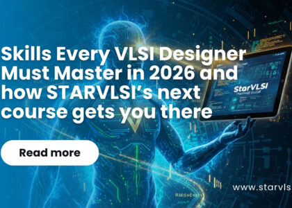 The semiconductor and VLSI industry is transforming rapidly because of AI adaptations in the VLSI design processes, heterogeneous integration, advanced process nodes, and increasing system-level complexity. In 2026 (and beyond), being a good VLSI designer means much more than knowing Verilog or doing floor-planning and Physical design. Today’s designer must think system-wide: architecture, software, hardware, verification, and integration. At STARVLSI, we believe that the designer of tomorrow will be a system innovator, who connects system requirements, design intent, architecture choices, hardware-software interactions, and silicon/software implementation and more importantly role of AI in each of these. Our training and placement-oriented programs are crafted to build exactly this mindset: bridging from fundamentals to real-world SoC design. Below we map twelve critical skill domains for 2026 to how our next batch (starting 3rd November, as per the website) will help you master them. starvlsi.com 1. Interpreting Specifications & Standards Design starts with a specification: an ISA extension, an AMBA bus standard, a memory spec, a mixed-signal block, or a system-level performance requirement. A designer must understand, decode the document, differentiate mandatory vs optional features, and map it into actionable design requirements and verification targets. Most importantly, this is made easy by AI assisted flows which not only helps you to detail the explicit requirements from the informal requirements and standards but also converts them to implementable specifications. Look out for our futuristic course announcements from starVLSI. We include modules that teach reading real industry specifications, annotating them for RTL/architecture mapping, and creating verification checklists using AI design assistant. This enhances your skill in generating correct requirements, ready to implement specifications, reviewing them against the requirements to correctly map the real requirements to spec language and later into design intent. 2. Mapping Specifications to Standard Architectures Having generated the correct specifications, the next step is to map them into architectural blocks (pipelines, buses, accelerators, caches) as data paths as they get processed using standard architectural templates. This must be done by ensuring reuse, scalability, and maintainability. Our curriculum includes architecture-level teaching: from datapath and control flow to memory subsystem and accelerator interfacing. You’ll learn standard design patterns and how to adapt them to your spec context. 3. Processor and Processor-Subsystem Knowledge Most modern SoC design Centre around processors (e.g., RISC-V, ARM) come with a rich ecosystem of subsystems with interface cores such as interrupt controllers, timers, DMA, controllers, debug tracers to form custom compute systems for different applications such as IOT, Automotive etc. Understanding micro-architectures, cache hierarchies, exception handling, and subsystem integration is essential. We are planning courses in which you’ll work with processor cores, understand how peripheral subsystems are plugged in, and learn how to validate interrupts, memory maps, and interconnects. This training ensures you’re not just “RTL coder” but a subsystem designer and system developer. 4. Design Classification: Digital, Analog and Mixed-Signal System on Chips invariably have analog, digital and often mixed-signal functions (e.g., sensors, SerDes, PLLs). Even if your focus is digital, you must be able to interface, integrate and verify beyond pure logic at the systems level. Our program introduces analog/mixed-signal basics for digital designers — enough to understand noise, biasing, interface challenges and mixed-signal verification. This gives you cross-domain fluency. 5. Hardware–Software Partitioning With accelerators, configurable logic, firmware and embedded OSes, partitioning tasks between hardware and software is a key architectural decision. You must weigh criticality, latency, power, flexibility and cost. We include hardware-software co-design modules, where you evaluate what belongs in firmware versus hardware, and practice partitioning exercises. The system level case studies are designed to train this decision-making. 6. VLSI Fabrication Flow Awareness Knowing how your RTL eventually maps to silicon structures through the processes of synthesis, place & route, timing closure, DFM, signoff, and tape-out helps you design with manufacturability, yield and process constraints in mind. Our training covers the full flow: architecture → RTL → synthesis → P&R → sign-off. You’ll see industry workflows, tool-chain overview, and key physical design constraints, preparing you for real projects. 7. Role of Accelerators in Systems Modern SoCs often host accelerators for AI, graphics, and crypto functions that offload the main CPU. Designers must know how to integrate, interface, and verify accelerators and how they affect system-level performance, power and memory behavior. Part of our design curriculum focuses on integration: bus protocols, memory coherency, driver interaction, performance profiling. You’ll learn how to design for acceleration rather than just general-purpose logic. 8. Memory Hierarchy in System-on-Chip Memory dominates SoC area, power, and performance. Understanding registers, caches, SRAM, DRAM, interconnects, coherency, and emerging memory technologies are crucial for architecting efficient systems. Our training provides deep coverage of memory hierarchy design: cache design, scratchpads, on-chip vs off-chip memory trade-offs, memory interconnects, and performance implications. This will prepare you to build high-throughput SoCs. 9. Hardware Verification, Testing and Validation Design isn’t done when RTL works; verification ensures correctness, compliance, performance and robustness. Verification defines success in industry and often takes most of the design effort. STARVLSI’s course ensures you are proficient in RTL simulation, UVM methodology, assertion-based verification, formal methods introduction, and post-silicon validation. You’ll practice testbench design, coverage analysis and debugging flows.\ 10. Hardware–Software Co-Simulation With tight coupling between hardware blocks and embedded software, co-simulation becomes vital. Running bootloaders, drivers, firmware on simulated hardware saves expensive silicon re-spins. Our program integrates co-simulation tools and flow: you’ll run firmware/RTOS on models, validate hardware–software interaction, debug system bring-up — all within the training environment. 11. Performance Metrics and Trade-offs Power, performance, area (PPA) remains the triad of design success. But beyond that, latency, throughput, energy-per-operation, thermal envelope, and cost all matter. Good designers must measure, interpret and optimize these metrics. In our modules you’ll learn performance metric definitions, measure them in your projects, and apply trade-off analysis (area vs speed vs power). Project assignments simulate real-world constraints. 12. End-to-End Design Flow Mastery To be truly effective, a designer must traverse the entire flow, starting from spec, moving to architecture, RTL, verification, synthesis, layout, bring-up, and validation. This end-to-end view differentiates a block-implementer from a system designer. Our 4-month course explicitly covers the full flow. From spec interpretation to lab-bring up (or project demonstration) you will be guided through each step, ensuring you graduate with flow-level awareness and readiness for industry. Why Choose STARVLSI for Your 2026 VLSI Career? Based in Bengaluru, STARVLSI offers a 4-month course duration for each major domain (Physical Design, Front-end Design & Verification, DFT, Embedded Systems) with placement assistance. starvlsi.com Trainers are industry veterans with real hands-on experience in semiconductor MNCs. starvlsi.com+1 Real-world curriculum mapped to industry demands and current gaps. They emphasize “design for manufacturability”, “industry-relevant training”, and placement readiness. starvlsi.com Next batch for the Physical Design course starts 3rd November. starvlsi.com Individual attention (batch size ~20), real-project exposure, and strong placement support into roles like Physical Design Engineer, STA Engineer, DFT Engineer etc. starvlsi.com+1 How to Get Started Visit the website: www.starvlsi.com and check the “Our Best Training Programs” section for the course of your interest. starvlsi.com Register for a demo or counselling call to clarify your background, interests and course fit. Choose your domain: Front-end, Physical Design, Verification, Embedded Systems whichever aligns with your career goals. Prepare to engage: Commit to the 4-month immersive programme, active project work, and hands-on training. Leverage placement assistance: STARVLSI supports you in obtaining entry into core semiconductor roles. Conclusion The landscape of VLSI is evolving and so must the skill-set of designers. From specification interpretation to full-flow system design, the twelve domains outlined here represent what a designer must master in 2026 to remain relevant and impactful. STARVLSI’s upcoming course is co-designed with industry intent, ready to equip you with these skills and launch you into a rewarding chip design career. If you’re ready to evolve from RTL coder to system-level designer, this is the path forward. #VLSIDesign#SemiconductorIndustry#ChipDesign#PhysicalDesign#HardwareVerification #VLSICareer#EngineeringEducation#SkillDevelopment#TechTraining#STARVLSI